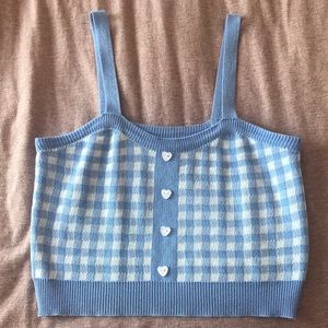 Cropped blue tank top